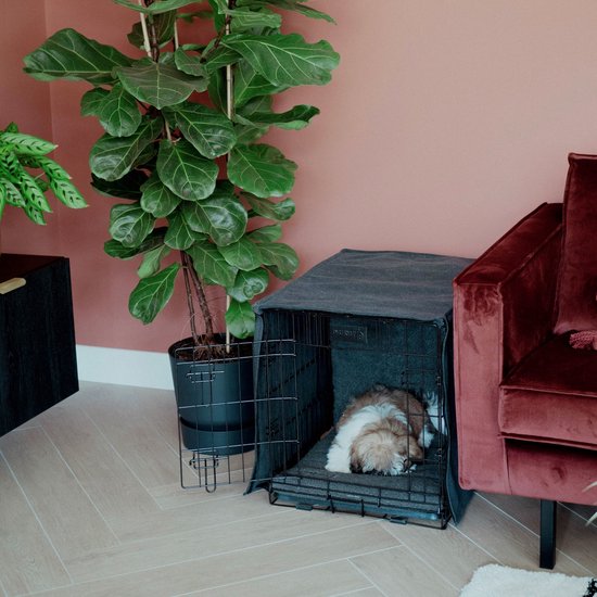 CRATE Cover - Housse de Bench élégante - Toile et Katoen - Disponible en 5 tailles - Gris foncé et Sable - Taille : M - 79 x 56 x 59 cm, Couleur : Sable