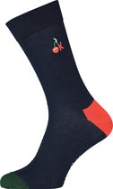 Happy Socks Embroidery Ok Sock - unisex sokken - blauw met rood is Ok - Unisex - Maat: 36-40