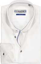 Ledub Tailored Fit overhemd - wit (contrast) - Strijkvriendelijk - Boordmaat: 47