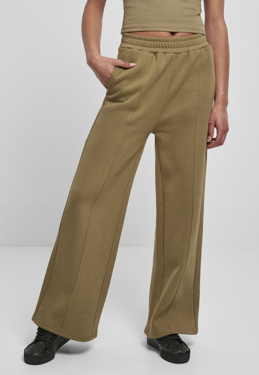 Urban Classics Straight Pin Tuck Dames joggingbroek XS Groen
