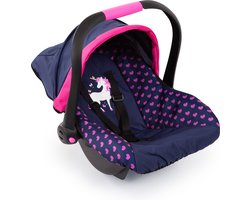 foto van Bayer Design - Autostoeltje Deluxe Car Seat voor poppen - Blauw en Roze