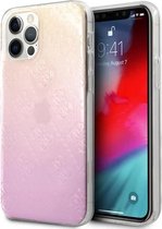 Iphone 12/12 Pro Guess Case -  Roze Met 4D Patroon