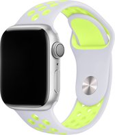 Sport watch bandje - Lichtgrijs / Geel - 42/44/45mm - M/L - Series 1 2 3 4 5 6 7 SE - Geschikt voor Apple Watch