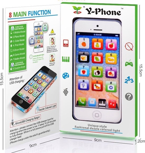 AT Essentials® – Kindertelefoon 8 verschillende – Speelgoedtelefoon met RGB... | bol.com