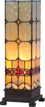 Tiffany tafellamp - bureaulamp - glas rechthoek - 12x12x35 cm