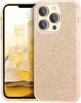 iPhone 13 Pro Max Hoesje Goud - Glitter Back Cover