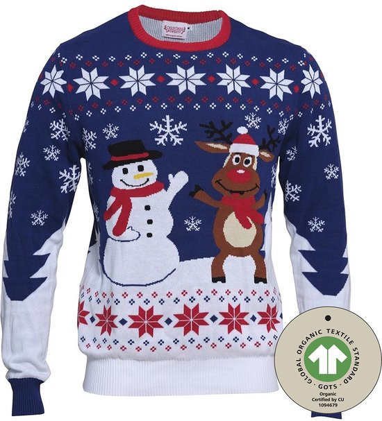 Foute Kersttrui Dames & Heren - Christmas Sweater "Beste Vrienden" - 100% Biologisch Katoen - Mannen & Vrouwen Maat XXXXL - Kerstcadeau