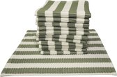 Vaatdoekjes 100% Katoen Streepjes Groen/Wit (12 stuks)