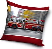 Brandweerwagen Sierkussens - Kussen - 40 x 40 inclusief vulling - Kussen van Polyester - KledingDroom®