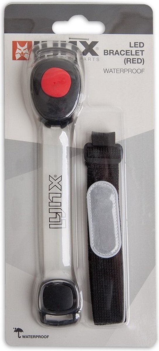 Lynx® - Hardloop verlichting - Hardloop lampjes inclusief batterijen - LED verlichting om je arm - Running light - safety sport armband - Lampje Hardlopen - Reflecterende armband - Water resistant - Kleur: Rood — afbeelding 3