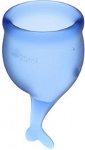 Bundle - Satisfyer - Satisfyer Feel Secure Menstruatie Cup Set - Blauw met glijmiddel