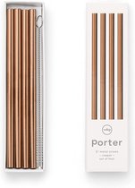 W&P Design - Porter Metalen Rietjes - 12.7 cm - Set van 4 - Koper