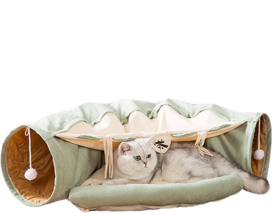 Opvouwbare kattentunnel – Speeltunnel kat – Dierentunnel - Kattenmand –  Slaapmand –... | bol.com