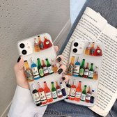 iPhone Hoesje/case met 3D-drankfles - XO - Aangeschoten niet dronken - iPhone 12Promax - Shockproof Case - Transparant