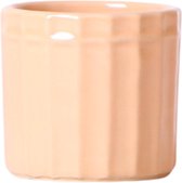 Kolibri Home | Stripe bloempot - Peach kleurige keramieken sierpot - potmaat Ø6cm