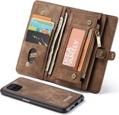 CaseMe 2-in-1 Samsung Galaxy A12 Hoesje Book Case en Back Cover Bruin