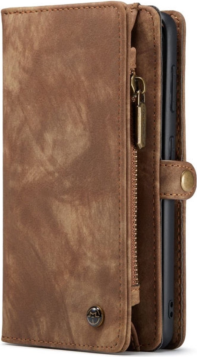 CaseMe 008 Book Case en Back Cover Geschikt voor Samsung Galaxy S21 FE Hoesje Bruin