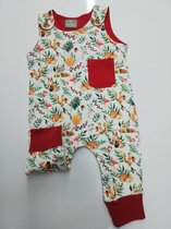 k&b -  unisex jumpsuit - babykleding Maat 74 -rood