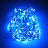 Kerst koperdraad LED verlichting - Blauw - 5 meter - incl. batterijen