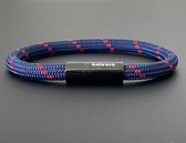Armband dames touw -  heren armbanden scheepstouw Galeara Riu met magnetische sluiting - Navy Blauw 18.5cm