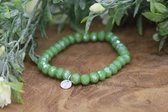 Bubbels Sieraden crystal armband  nile green - groen - Maat one size - f60