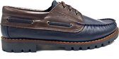 Veterschoenen voor heren - Boot schoenen - Hoogste kwaliteit hand-gemaakt schoenen 003 - Echt leer - Donkerblauw 44