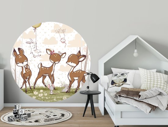 Tizato - Wall Circle Cerf – Sticker mural cercle Muursticker autocollant – Ø 91 cm