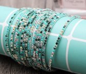 Armbanden set strass - Groen