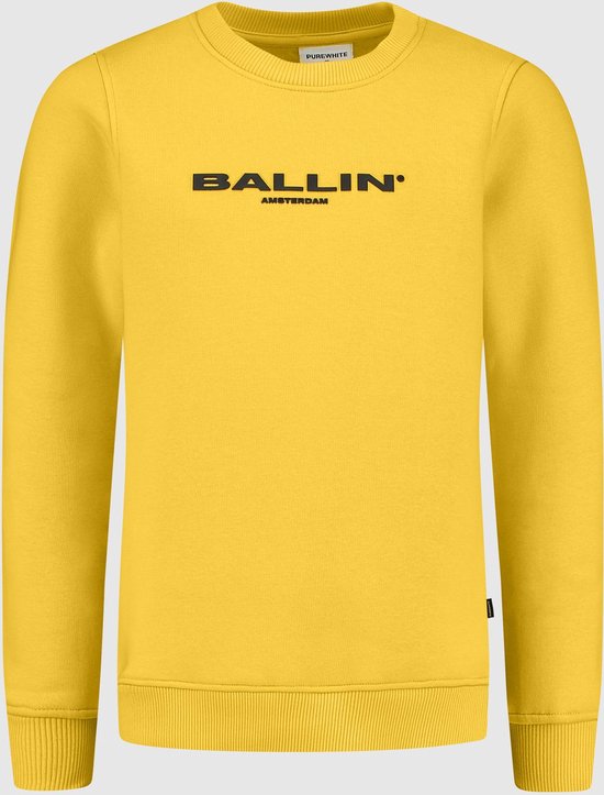 Ballin Amsterdam - Jongens Slim Fit Sweater - Geel - Maat 164 | bol.com