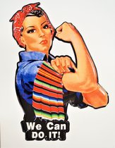 3D metalen wanddecoratie "We can do it! " 40x60cm