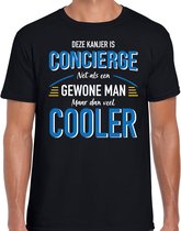 Deze kanjer is concierge net als een gewone man maar dan veel cooler t-shirt zwart - heren - beroepen / vaderdag / cadeau shirts XXL