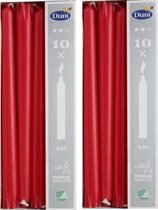 Duni - Gothische kaarsen - 24 cm - rood - 6,5 branduren - 2 sets van 10 kaarsen