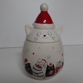 Décoration de boîte de bonbons de Noël avec des chats et des chapeaux de Père Noël