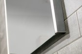 Spiegel - Lina Nero spiegel met 2x LED verlichting verticaal - 1200 x 650mm - met zwart lijst - incl. bevestiging - badkamerspiegel - passpiegel
