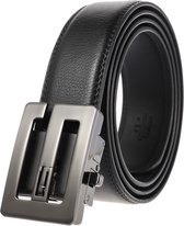 Witte lederen riem zonder gaatjes met automatische gesp voor heren ( Model 119 )