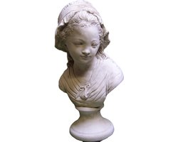 Tuinbeeld - Borstbeeld (Wit/gepattineerd)- Decoratie voor binnen/buiten - Beton