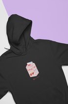 Strawberry Milk Hoodie | Japanese Kawaii Food | Anime Merchandise | Unisex Maat S