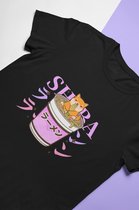 Shiba Inu Cup Noodles T-Shirt | Japanese Kawaii Food | Anime Merchandise | Unisex Maat M Zwart