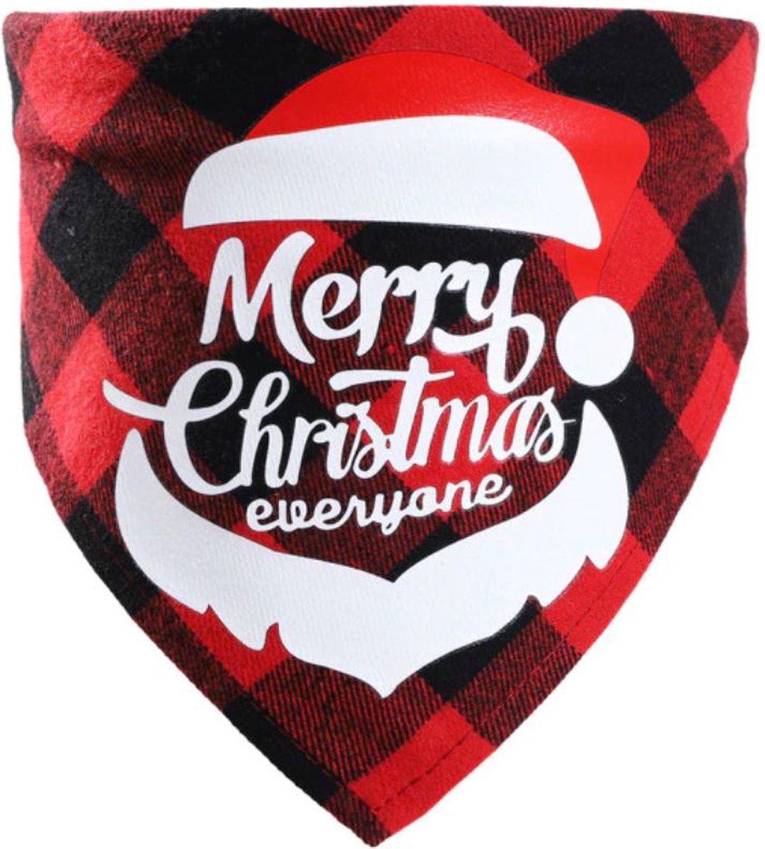 Bandana Hond - Halsband hond - Verstelbaar - Leiband - Kerst Rood - Katoen - 42 x 60 cm
