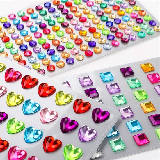 SWILIX ® kinderen stickers Strass Steentjes - 10 Stickervellen Steentjes - Diamant Stickers - Zelfklevend