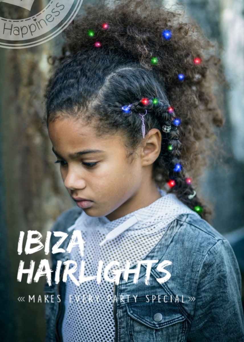 Ibiza Hairlights| Carnaval - Haar lichtjes - Led lichtjes haar - carnaval haar- haarlichtjes feestje- Rood- Geel- groen
