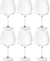 6x Gin tonic ballon glazen transparant 860 ml van onbreekbaar kunststof - Herbruikbaar - Wijnen wijnliefhebbers drinkglazen