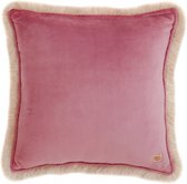 Moi Mili Velvet Kussen Met Franje 40x40cm Dirty Pink