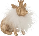 J-Line Varken Kroon Poly Goud Small Set van 12 Stuks