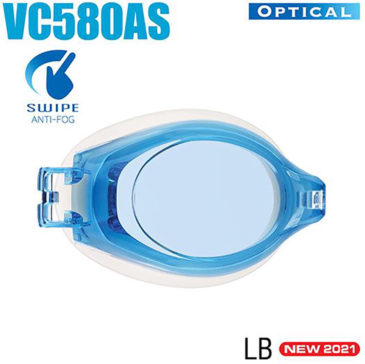 VIEW zwembril lens met SWIPE technologie VC580AS Sterkte -9.0 kleur blauw