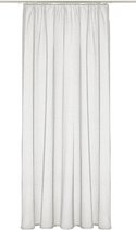 JEMIDI Kant-en-klaar transparant gordijn - Gordijn met plooiband 140 x 245 cm - Voor op gordijnen rail - Wit