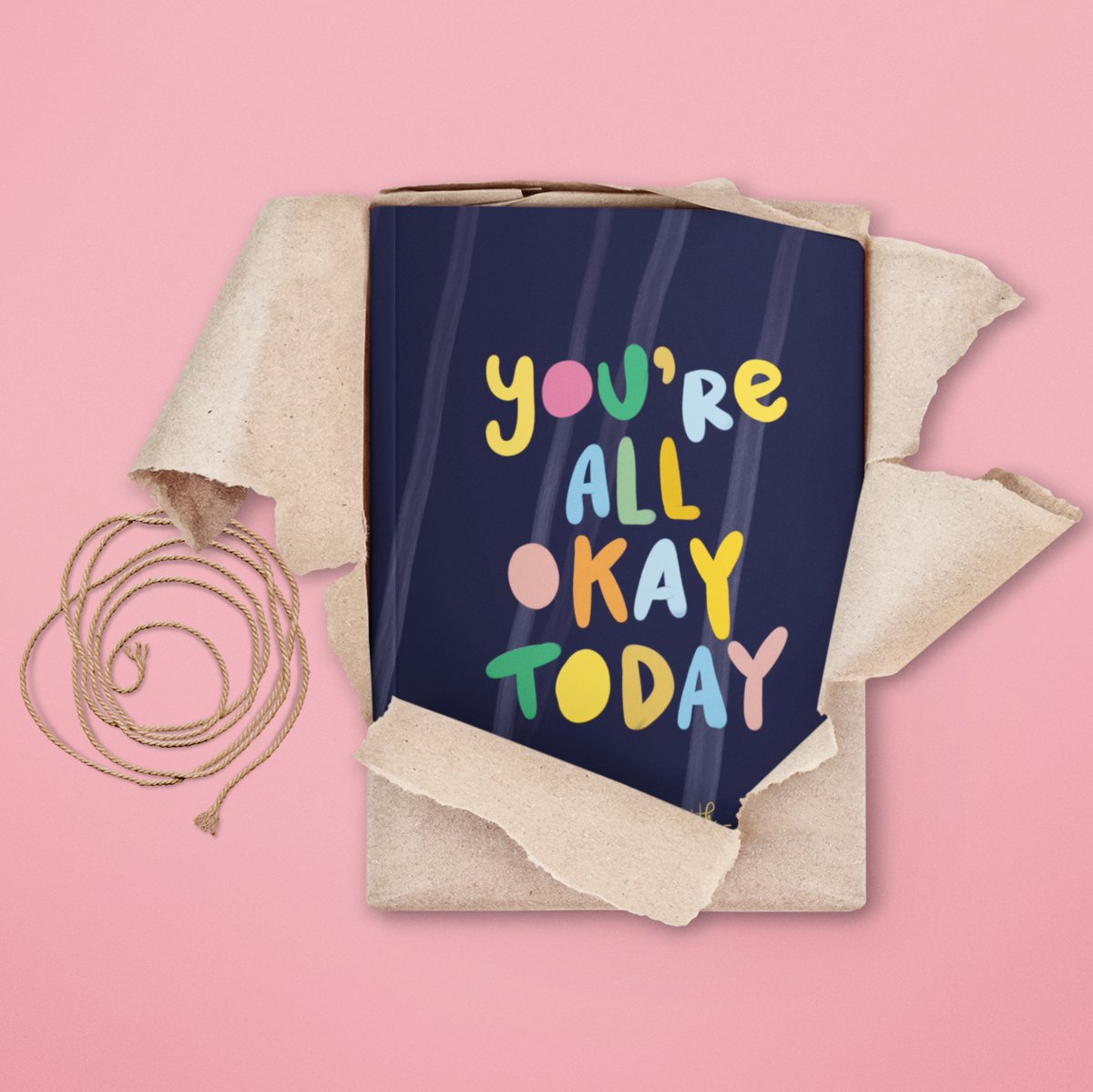Marieke Loves to Draw - Notebook 'You Are All OKAY today' - Bullet Journal met mini lieve teksten - hoge kwaliteit - Eco - bekend van Instagram