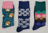 Crazy Soxx - 3 paar vrolijke Sokken - Grappige Sokken - Funny Socks - Humor - Happy