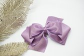 Haarstrik Satijn glitter - Lila Paars 463 – Grote strik – Kerst accessoire - Haarclip - Bows and Flowers