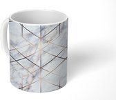 Mok - Marmer - Goud - Wit - 350 ML - Beker